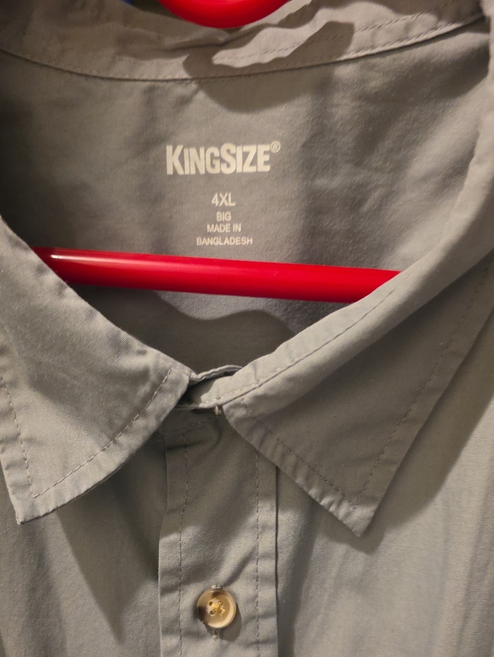 KingSize 4XL Men's Light Gray Casual Button-Down Shirt Plus Size